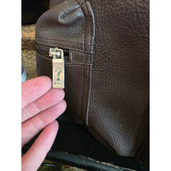 Guess USA Leather Brown Backpack Vintage Buckle Y2k Long Drawstring - Picture 5 of 9